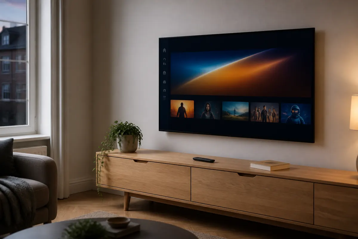 Living room TV ready for IPTV Unblock setup